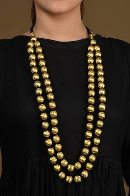 Gold Shell Beaded Long Necklace 1