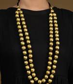 Gold Shell Beaded Long Necklace