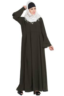 Green embroidered kashibo abaya 4