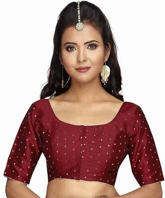 Maroon Plain Art Silk Designer Blouse 1