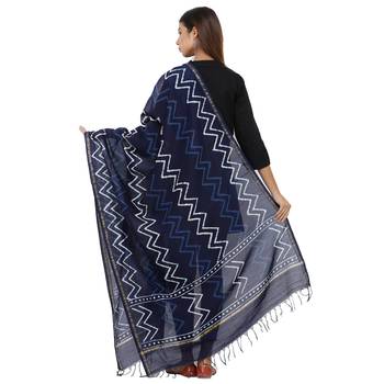 Blue Cotton Indigo Print Dupatta 2