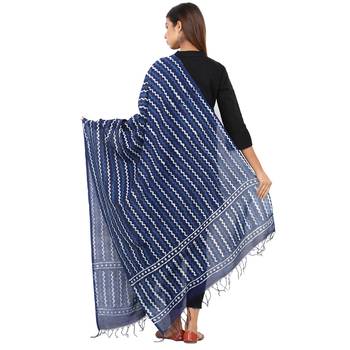 Blue Cotton Indigo Print Dupatta 2