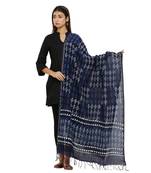 Blue Cotton Indigo Print Dupatta