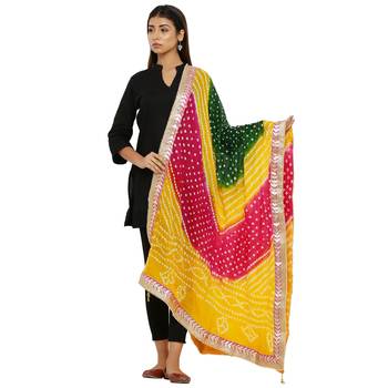Multicolor Art Silk Bandhej Dupatta 1