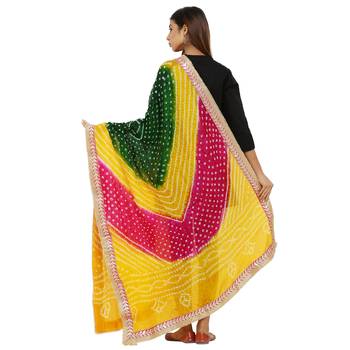 Multicolor Art Silk Bandhej Dupatta 2