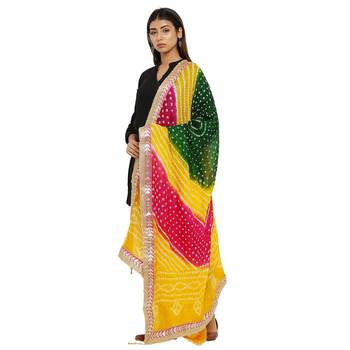 Multicolor Art Silk Bandhej Dupatta 3