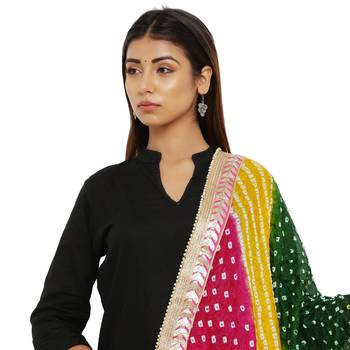 Multicolor Art Silk Bandhej Dupatta 4