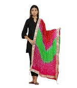 Multicolor Art Silk Bandhej Dupatta