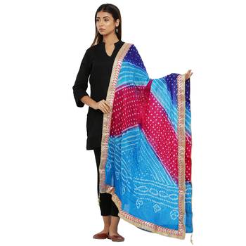 Multicolor Art Silk Bandhej Dupatta 1