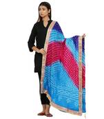 Multicolor Art Silk Bandhej Dupatta