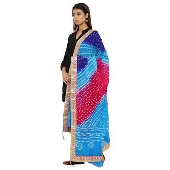 Multicolor Art Silk Bandhej Dupatta 3
