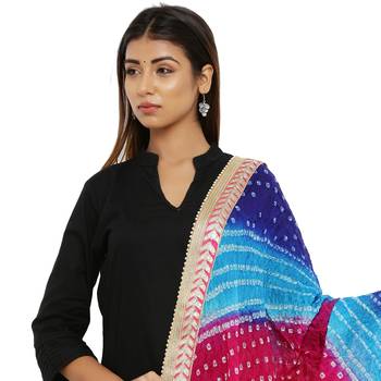 Multicolor Art Silk Bandhej Dupatta 4