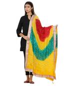 Multicolor Art Silk Bandhej Dupatta