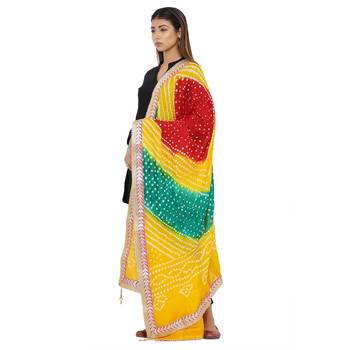 Multicolor Art Silk Bandhej Dupatta 3