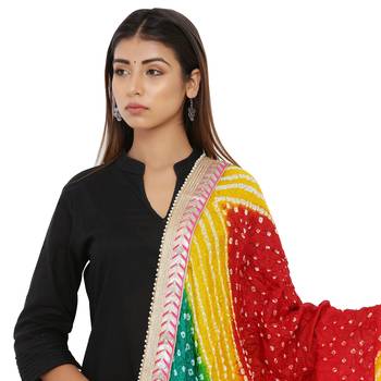 Multicolor Art Silk Bandhej Dupatta 4
