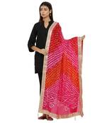Multicolor Art Silk Bandhej Dupatta
