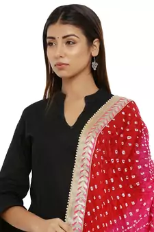 Multicolor Art Silk Bandhej Dupatta