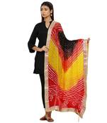 Multicolor Art Silk Bandhej Dupatta