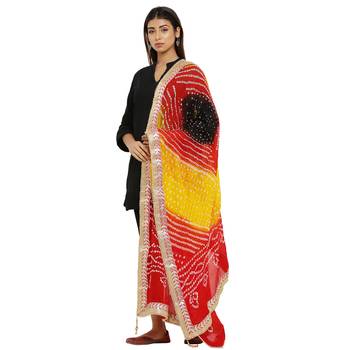 Multicolor Art Silk Bandhej Dupatta 3