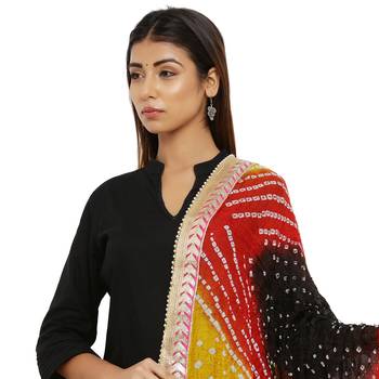Multicolor Art Silk Bandhej Dupatta 4
