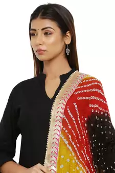 Multicolor Art Silk Bandhej Dupatta