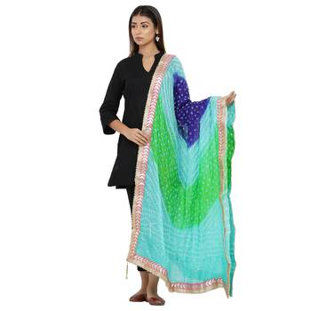 Multicolor Art Silk Bandhej Dupatta 1