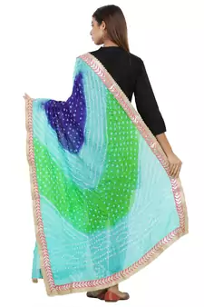 Multicolor Art Silk Bandhej Dupatta