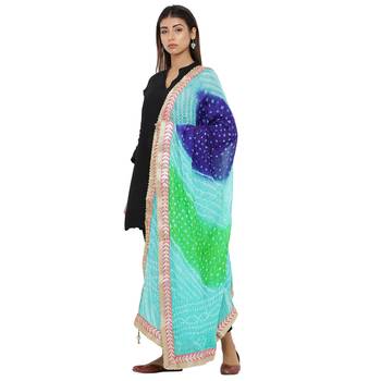 Multicolor Art Silk Bandhej Dupatta 3