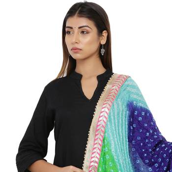 Multicolor Art Silk Bandhej Dupatta 4