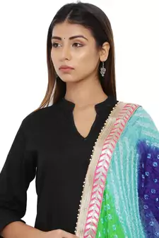 Multicolor Art Silk Bandhej Dupatta