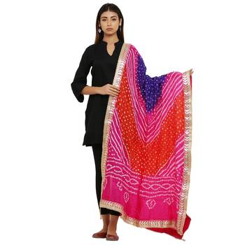 Multicolor Art Silk Bandhej Dupatta 1