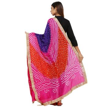 Multicolor Art Silk Bandhej Dupatta 2