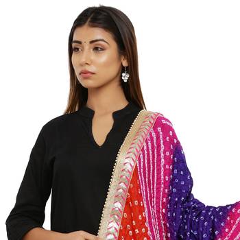 Multicolor Art Silk Bandhej Dupatta 4
