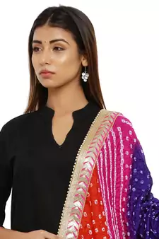 Multicolor Art Silk Bandhej Dupatta
