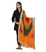 Multicolor Art Silk Bandhej Dupatta