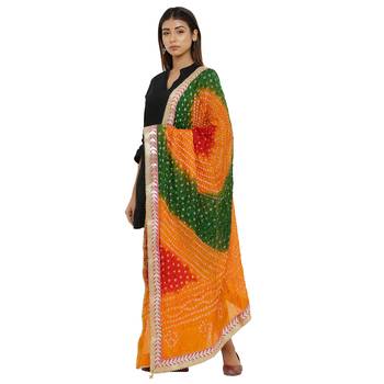 Multicolor Art Silk Bandhej Dupatta 3