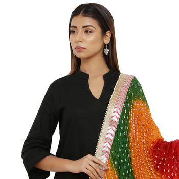 Multicolor Art Silk Bandhej Dupatta 4