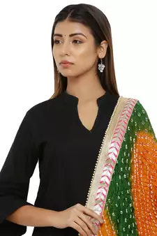 Multicolor Art Silk Bandhej Dupatta