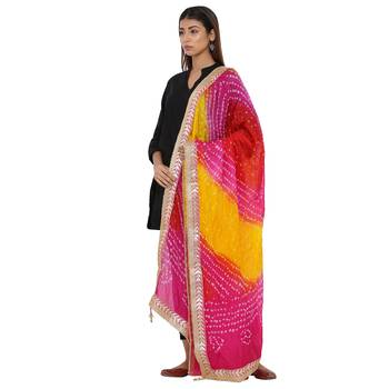 Multicolor Art Silk Bandhej Dupatta 3