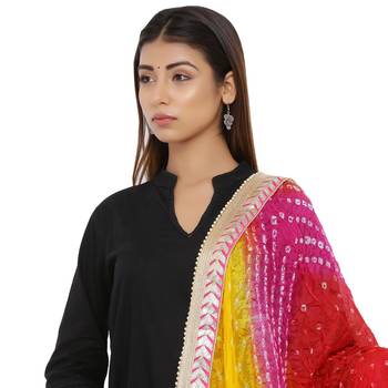 Multicolor Art Silk Bandhej Dupatta 4