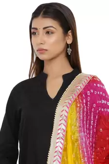 Multicolor Art Silk Bandhej Dupatta