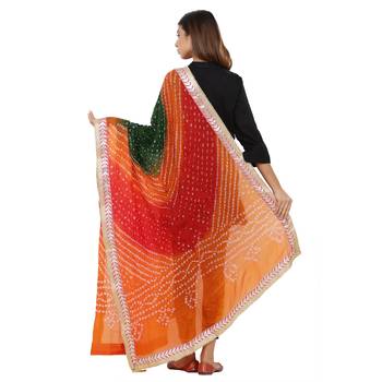Multicolor Art Silk Bandhej Dupatta 2