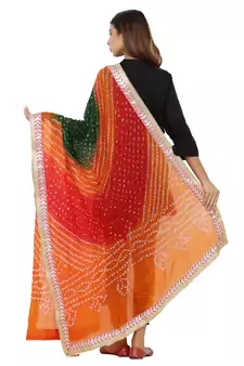 Multicolor Art Silk Bandhej Dupatta