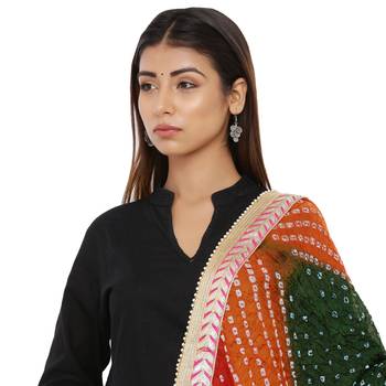 Multicolor Art Silk Bandhej Dupatta 4