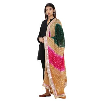 Multicolor Art Silk Bandhej Dupatta 3