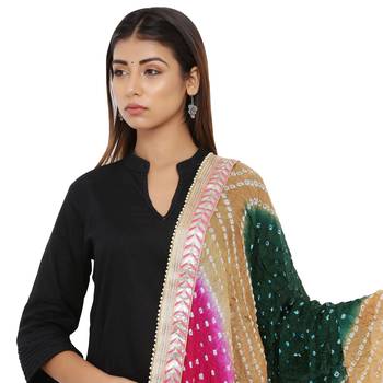 Multicolor Art Silk Bandhej Dupatta 4