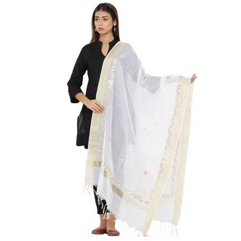 White Chanderi Gota Patti dupatta 1
