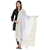 White Chanderi Gota Patti dupatta
