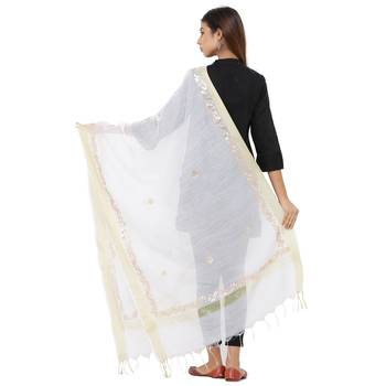 White Chanderi Gota Patti dupatta 2