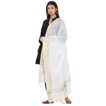White Chanderi Gota Patti dupatta 3